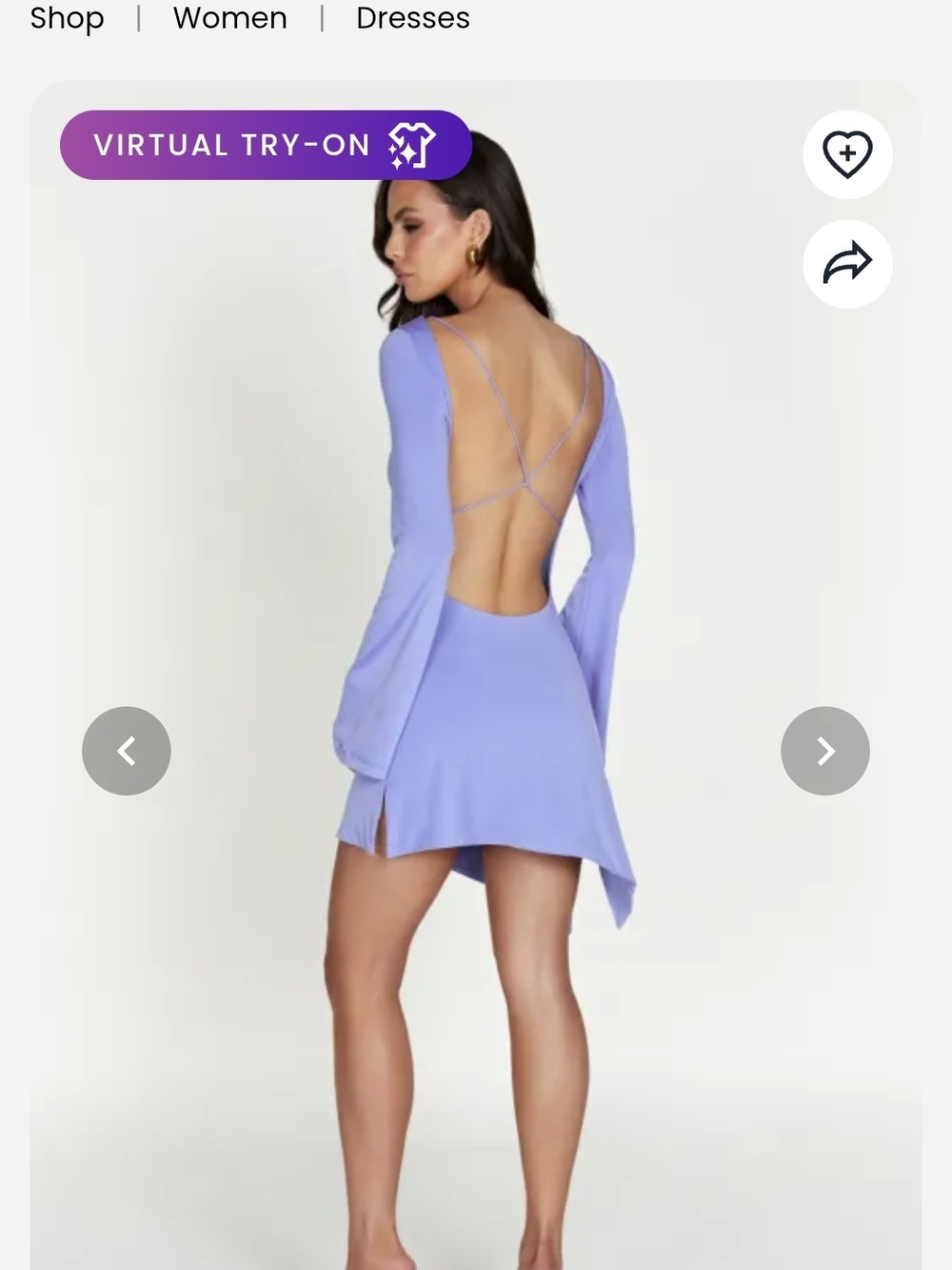 Meshki Melina Long Sleeve Mini Dress - Lavender